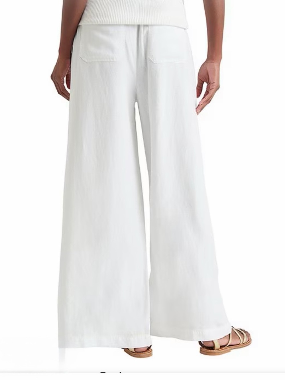 SPLENDID Bohemian White Gauze Wide-Leg Drawstring Pant with Tie NWT’s size Lg - Picture 3 of 17